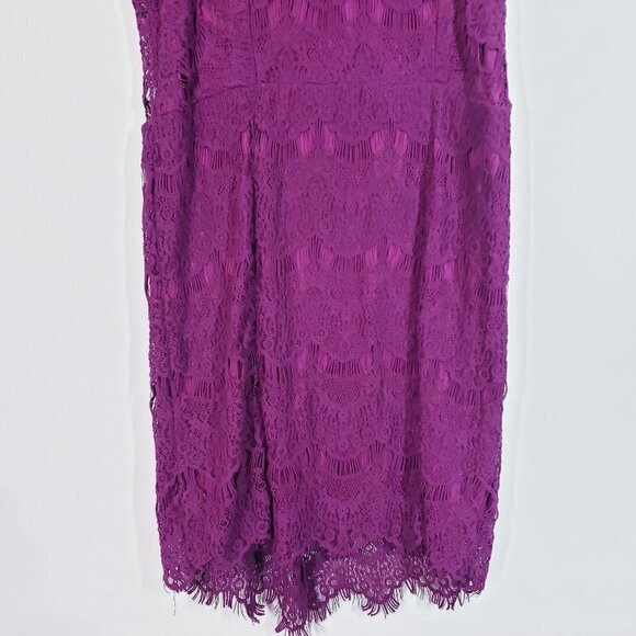 Free People Body Con Lace Open Back Magenta Purple Witchy Dress sz M - Picture 6 of 13